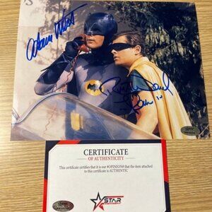 Adam west Burt ward Batman and robin signed photo